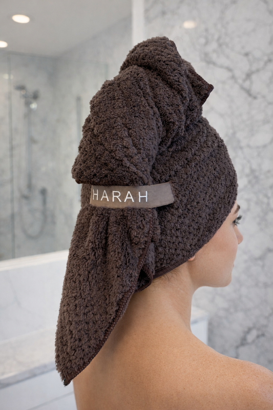 HARAH BEAUTY HAIR TOWEL - Brown